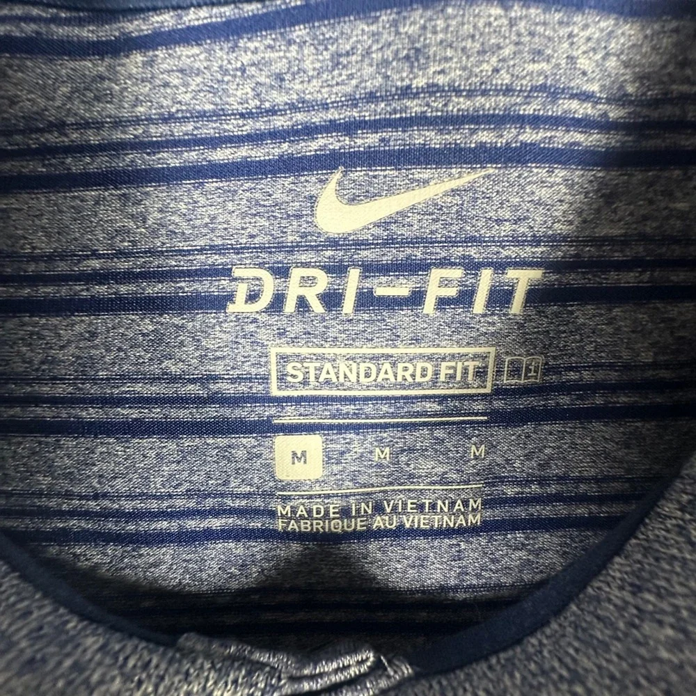 Dallas Cowboys Nike Polo Mens M Standard Fit Blue Striped NFL Football Dri-FIT